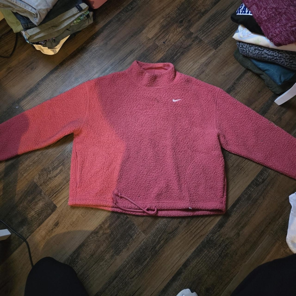 Coral sherpa jacket